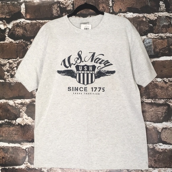 US Navy t-shirt Gray short sleeve tee large NWT - Picture 1 of 8